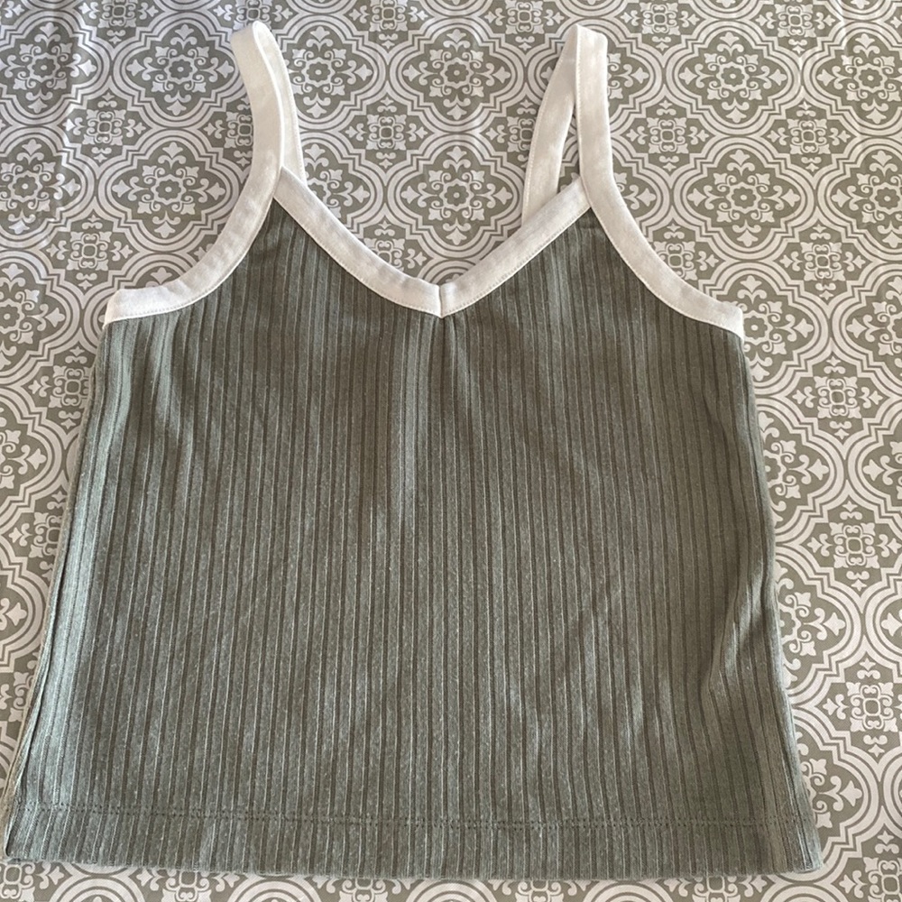Arizona Green crop top with white straps in excellent condition